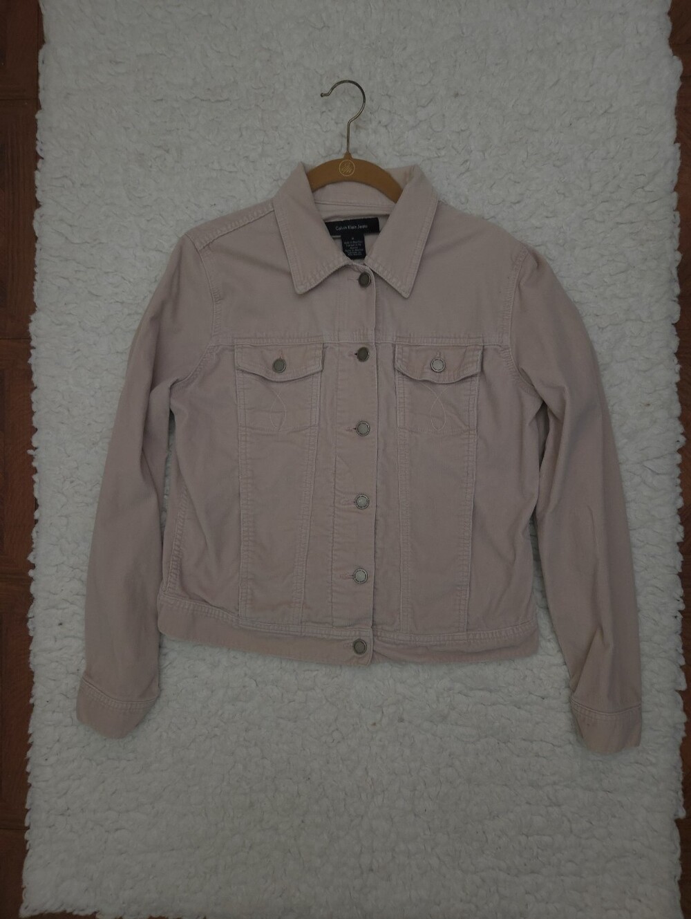 Vintage Calvin Klein Pink Corduroy Button-Up Jacket / Size Medium